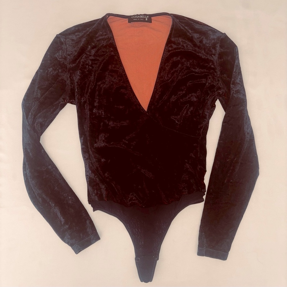 Black Velvet Wrap bodysuit